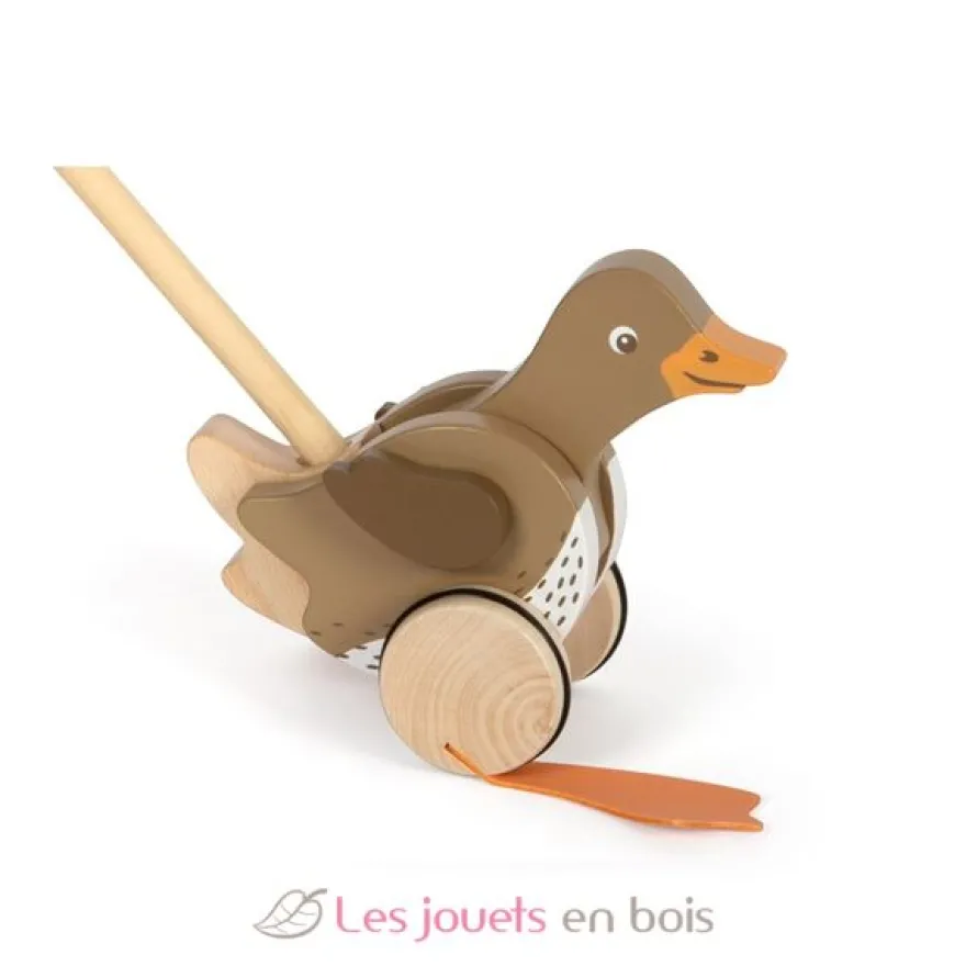 Canard à pousser en bois avec tête mobile - Small foot