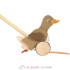 Canard à pousser en bois avec tête mobile - Small foot