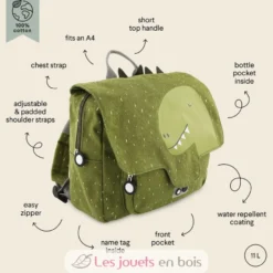 Cartable Mr Dino vert - Trixie