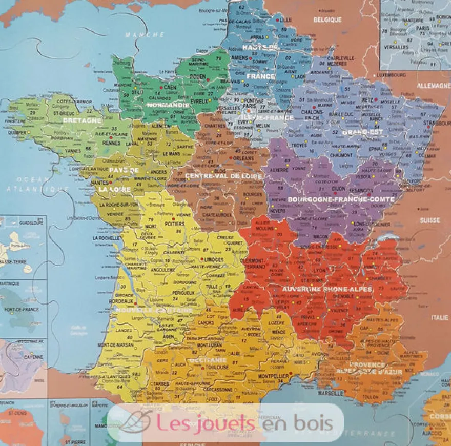 Carte de France des départements - Puzzle Michèle Wilson