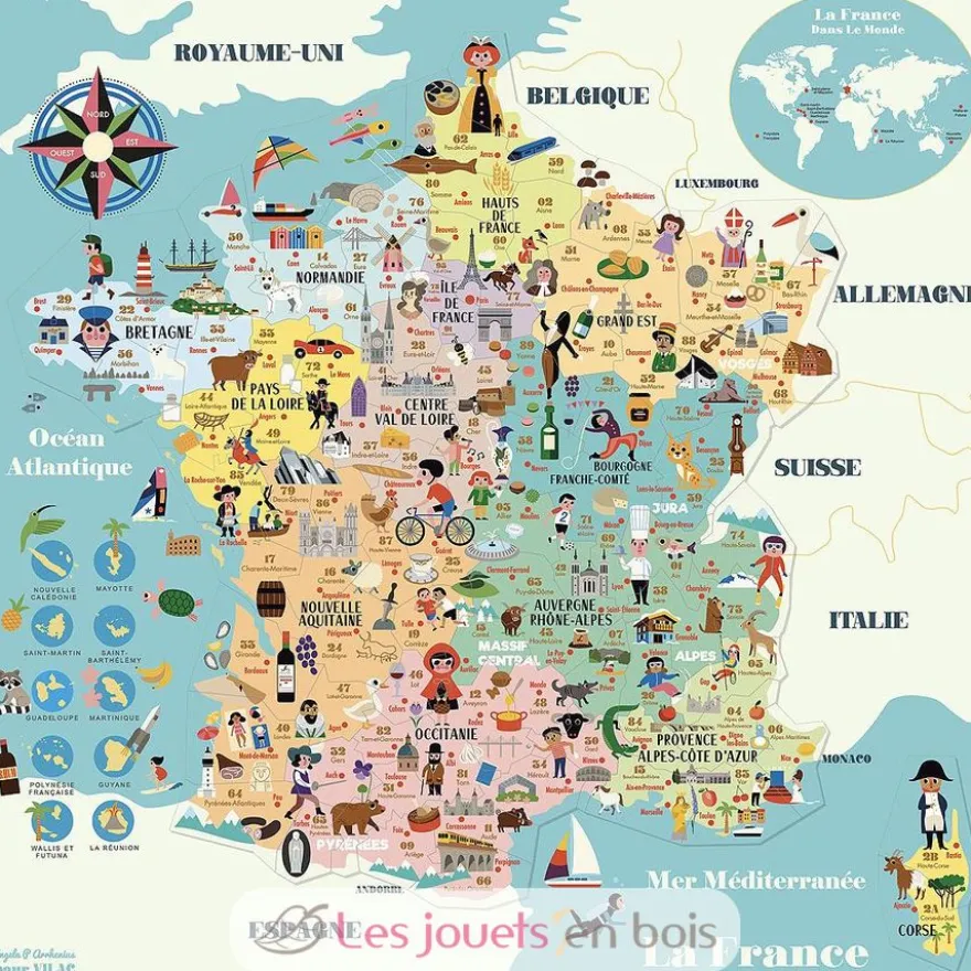 Carte de France magnétique Ingela P. Arrhenius - Vilac