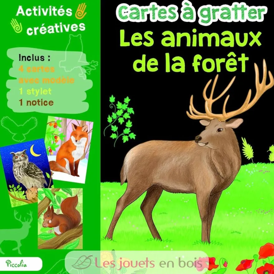 Cartes à gratter Les animaux de la forêt - Piccolia