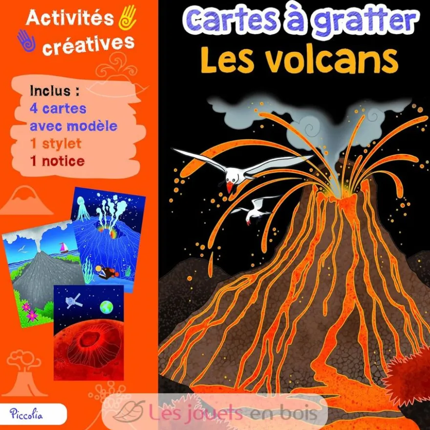 Cartes à gratter Les volcans - Piccolia