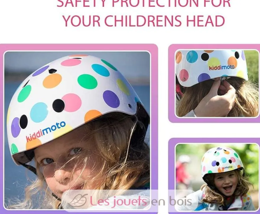 Casque enfant Pastel Dotty Medium - Kiddimoto