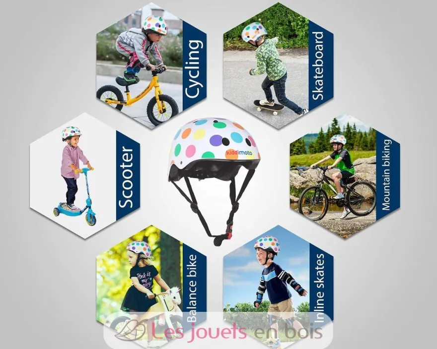 Casque enfant Pastel Dotty Medium - Kiddimoto