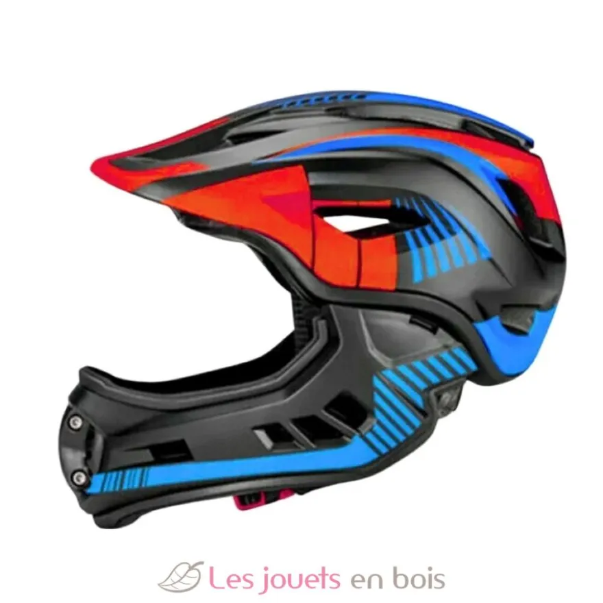 Casque vélo intégral noir rouge bleu M - Kiddimoto