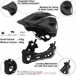 Casque vélo intégral noir rouge bleu M - Kiddimoto