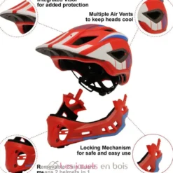 Casque vélo intégral rouge M - Kiddimoto