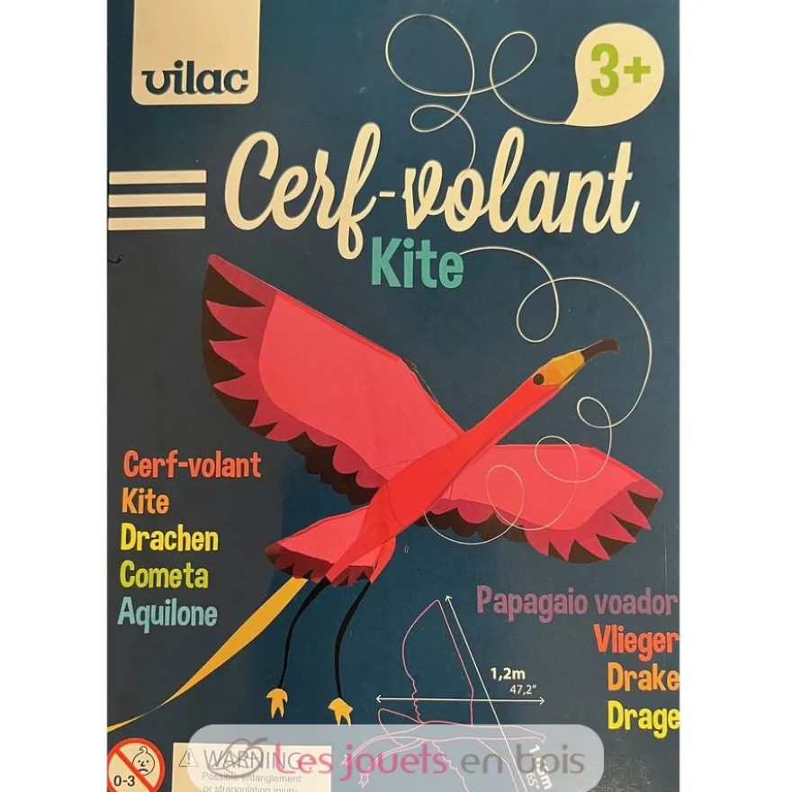 Cerf-volant flamant rose - Vilac