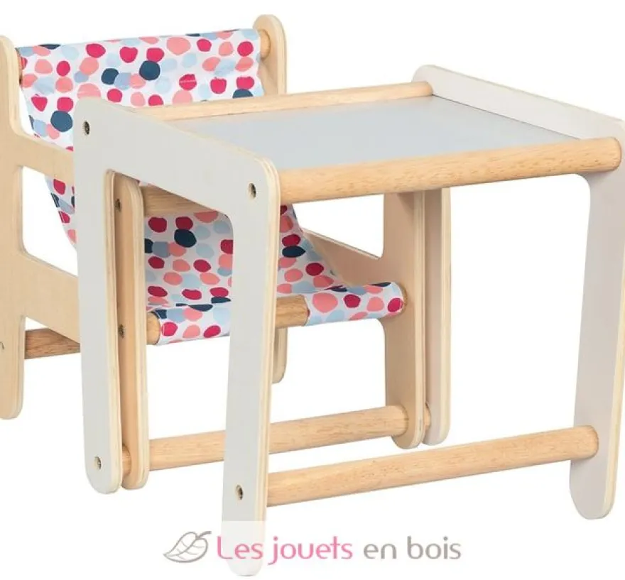 Chaise haute pour poupée avec table 2 en 1 - Goki