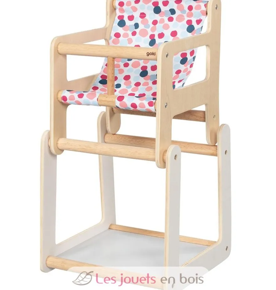 Chaise haute pour poupée avec table 2 en 1 - Goki
