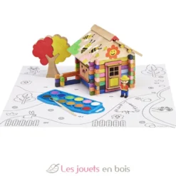 Chalet en bois à peindre 85 pcs - Jeujura
