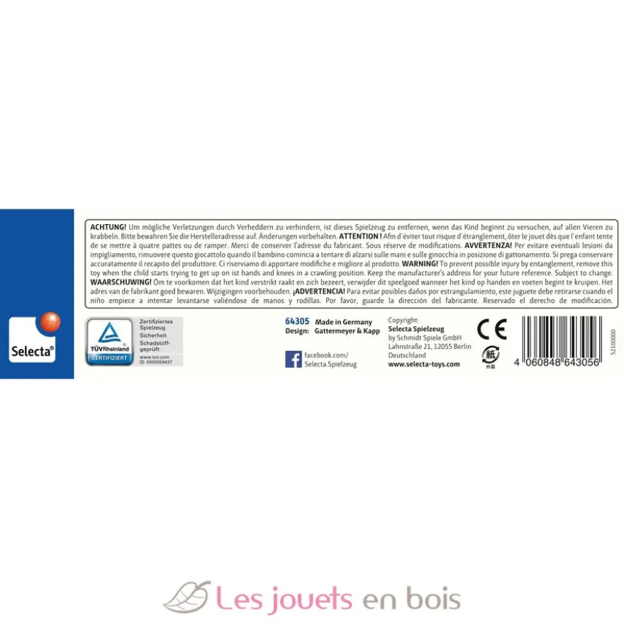 Chaîne pour poussette Ours Steiff bleu - Selecta