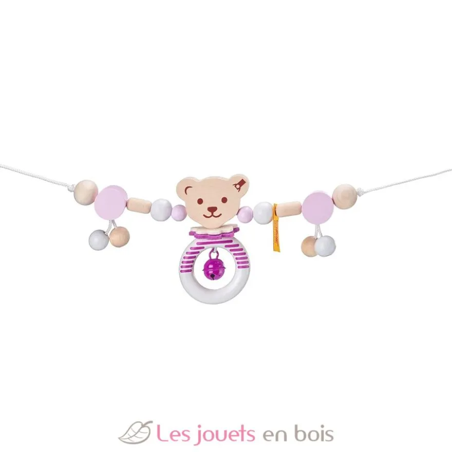 Chaîne pour poussette Ours Steiff rose - Selecta