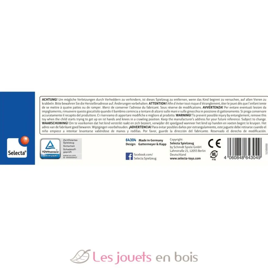 Chaîne pour poussette Ours Steiff rose - Selecta