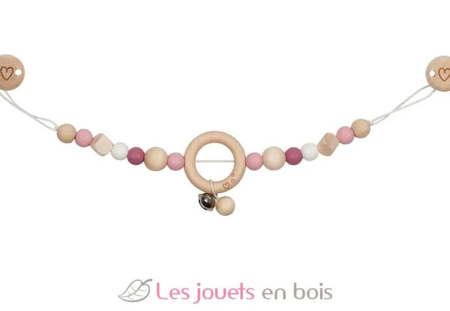 Chaîne poussette cœur rose - Goki