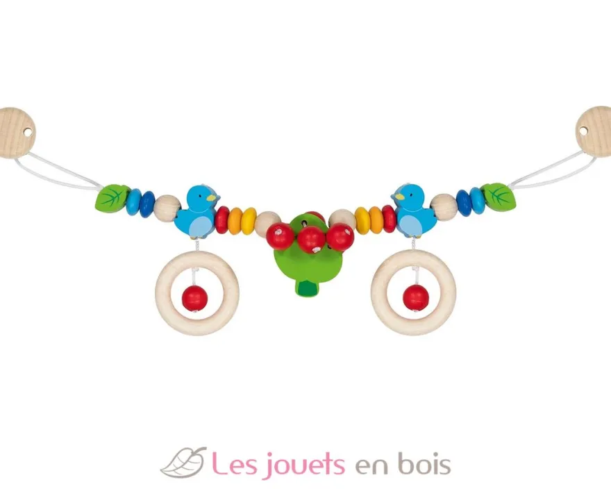 Chaîne poussette oiseaux en bois coloré - Goki