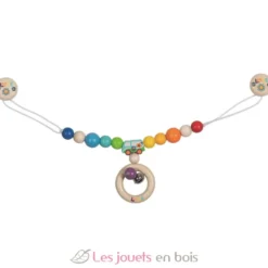 Chaîne poussette van arc-en-ciel en bois coloré - Goki
