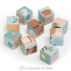 Chariot avec puzzle de cubes animaux - Sevi