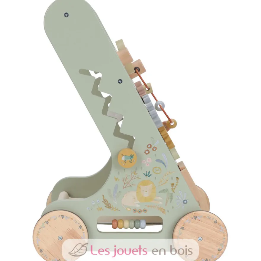 Chariot de marche en bois Safari Friends vert - Little Dutch