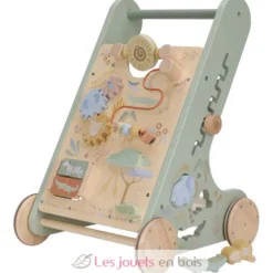 Chariot de marche en bois Safari Friends vert - Little Dutch