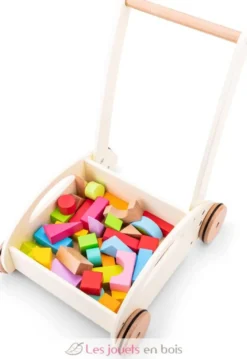 Chariot de marche et blocs en bois - New Classic Toys