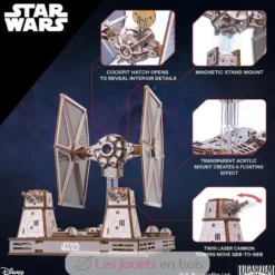 Chasseur TIE Star Wars - Puzzle 3D mécanique en bois - Ugears