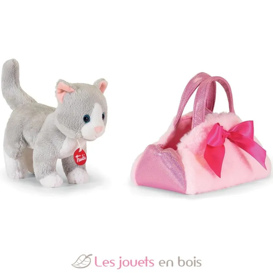 Chat en peluche dans son sac - Trudi