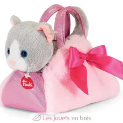 Chat en peluche dans son sac - Trudi