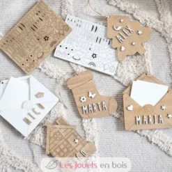 Chaussette de Noël personnalisable en bois - Vintiun