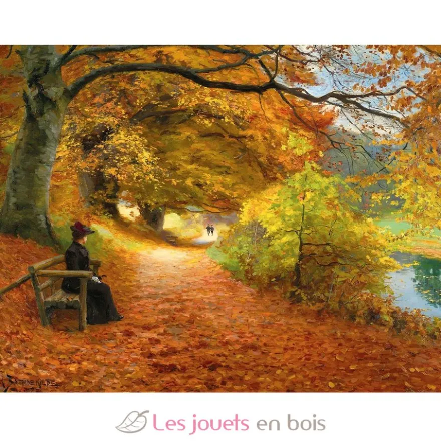 Chemin boisé en automne de Brendekilde - Puzzle Michèle Wilson