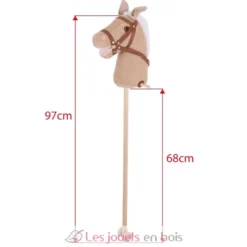 Cheval bâton en bois et velours côtelé - Bigjigs Toys