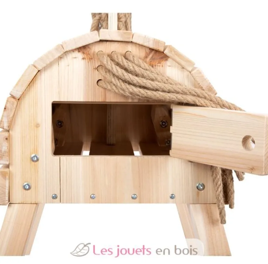 Cheval de bois compact beige Small Foot Compagny