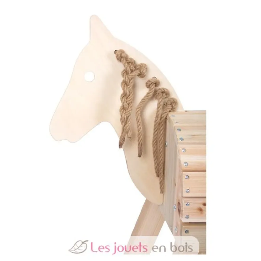Cheval de bois compact beige Small Foot Compagny