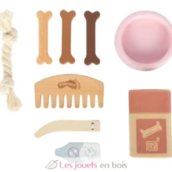 Chien avec sac de transport rose et kit de soins - Small foot