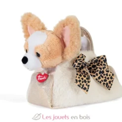 Chien en peluche dans son sac - Trudi