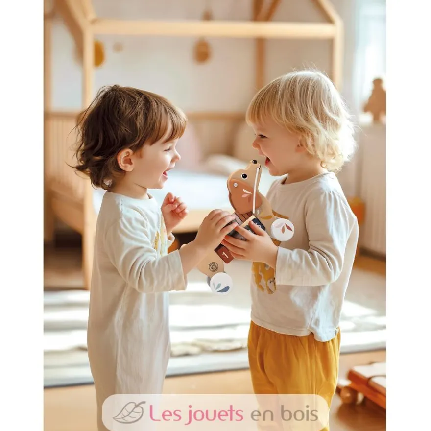 Chiot à tirer en bois - Speedy Monkey