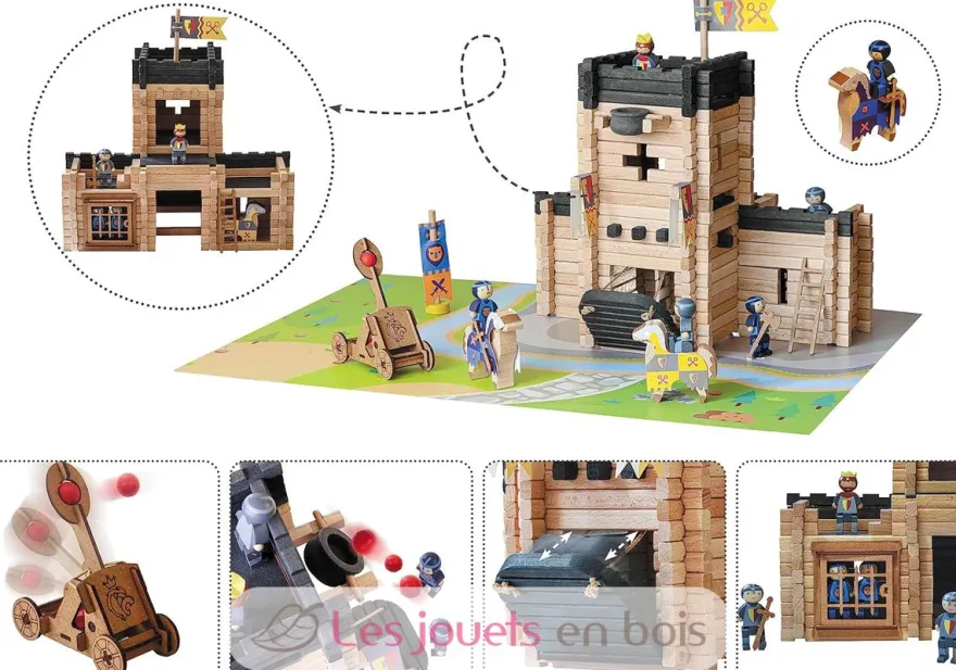 Château fort et catapulte 270 pcs - Jeujura