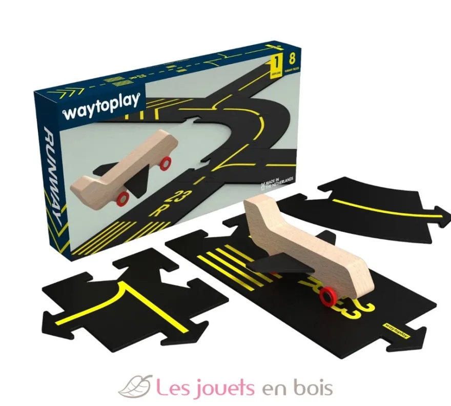 Circuit Aéroport Runway noir et jaune - waytoplay