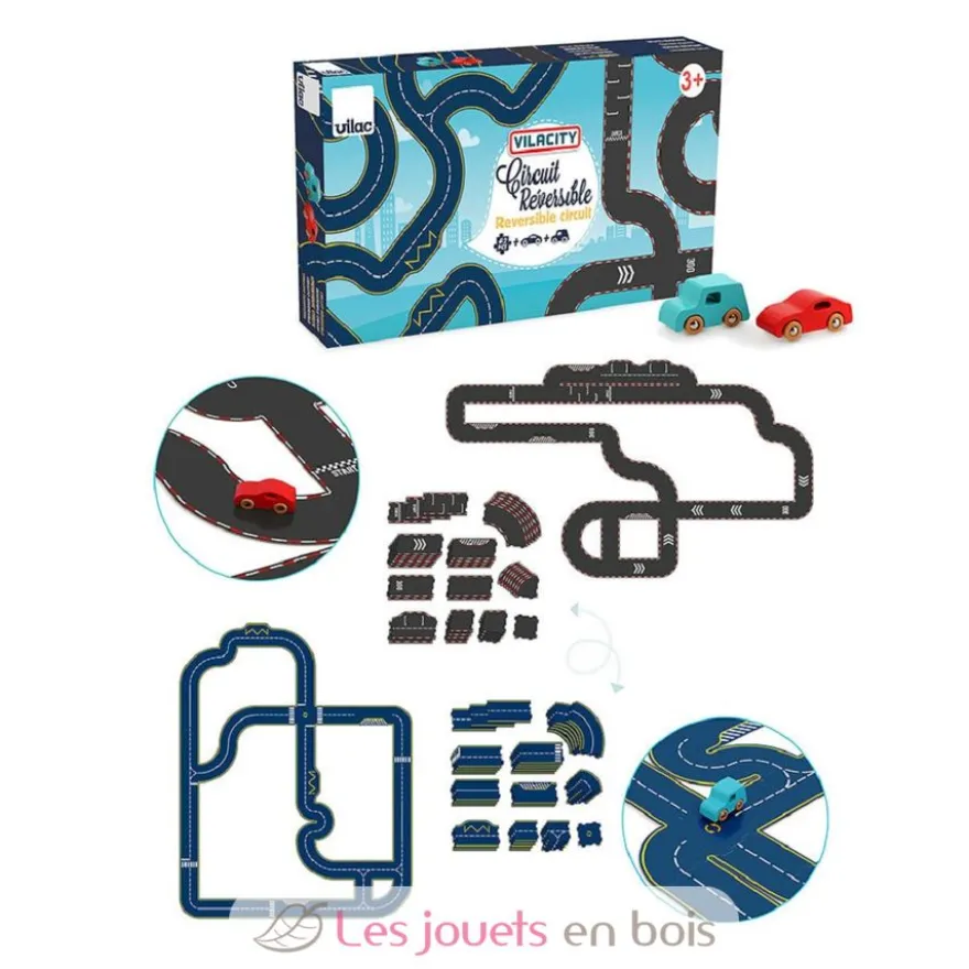 Circuit réversible avec 2 voitures - Vilac