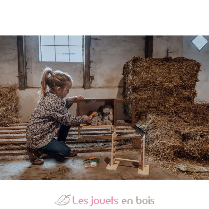 Clapier à lapins avec saut d'obstacle - ByAstrup