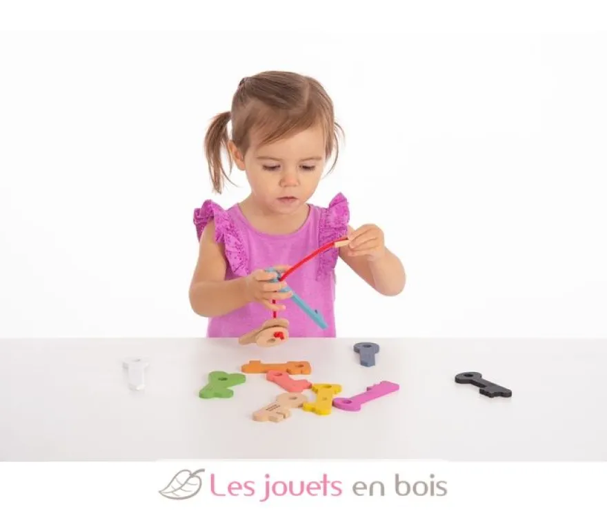 Clés de comptage en bois arc-en-ciel - TickiT