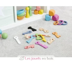 Clés de comptage en bois arc-en-ciel - TickiT
