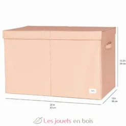 Coffre à jouets en tissu recyclé uni argile - 3 Sprouts