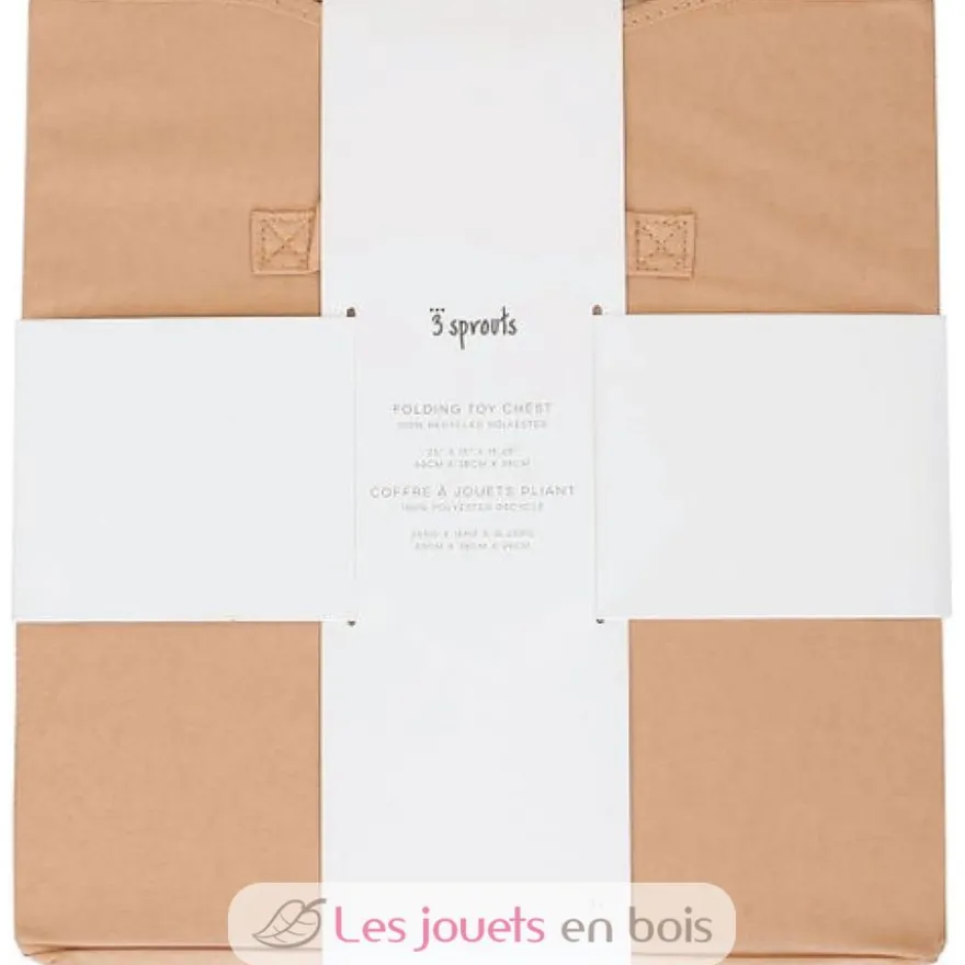 Coffre à jouets en tissu recyclé uni argile - 3 Sprouts