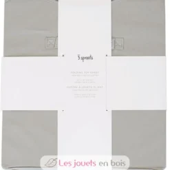 Coffre à jouets en tissu recyclé uni gris clair - 3 Sprouts