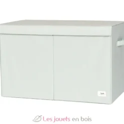 Coffre à jouets en tissu recyclé uni vert - 3 Sprouts