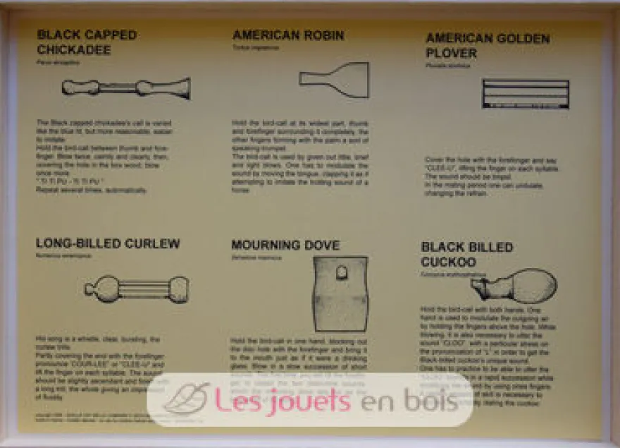 Coffret 6 appeaux - Oiseaux Nord Americain - Quelle est Belle Company