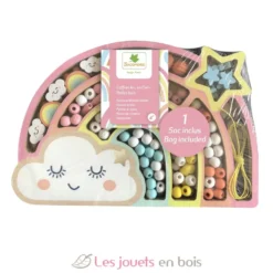 Coffret arc en ciel perles en bois - Dès 4 ans - Sycomore