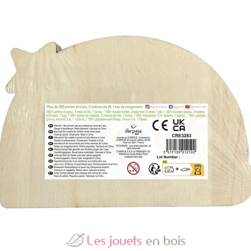 Coffret arc en ciel perles en bois - Dès 4 ans - Sycomore
